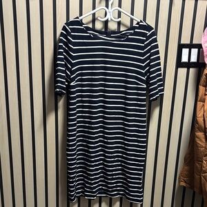 Banana Republic Navy and White Striped Dress